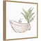 Neutral Bathroom Tub VI by Chris Paschke 16-in. W x 16-in. H. Canvas Wall Art Print Framed in Natural